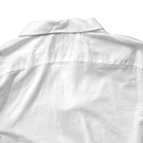 BANANA Republic White Organic Cotton Relaxed Fit Top Johnny Collar - Picture 6 of 9